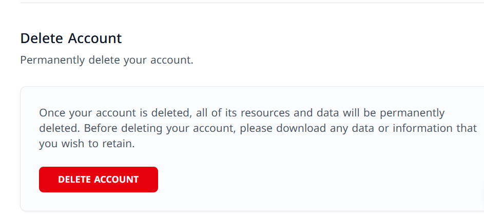 account deletion